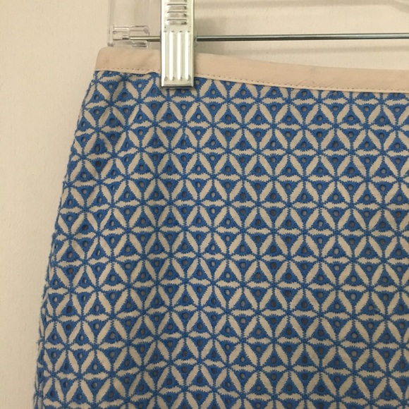 Talbots // Blue, White Embroidered Pencil Skirt 2P - Picture 2 of 8